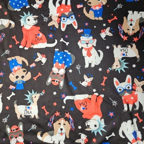 Boston Terrier Dogs 4th of July Americana Patriotic Print Dress Women's S - Picture 2 of 7